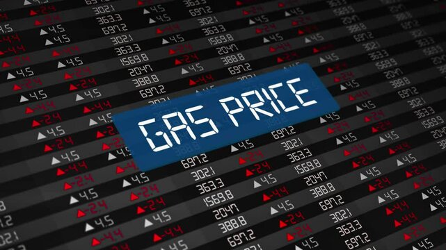 Gas Price Rising Concept and Stock Market Chart