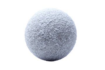 3D Render a snow covered ball on a white surface