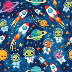 Fototapeta premium seamless pattern with alien