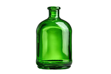 3D Render a green glass bottle with a white background