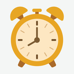 Alarm Clock Vector - Vector illustration of a classic alarm clock, perfect for themes of time management, waking up, deadlines, and morning routines