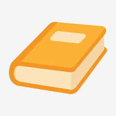 Book vector – Flat yellow book icon with blank label. Great for education, school materials, reading, library apps, e-learning visuals, or digital learning designs