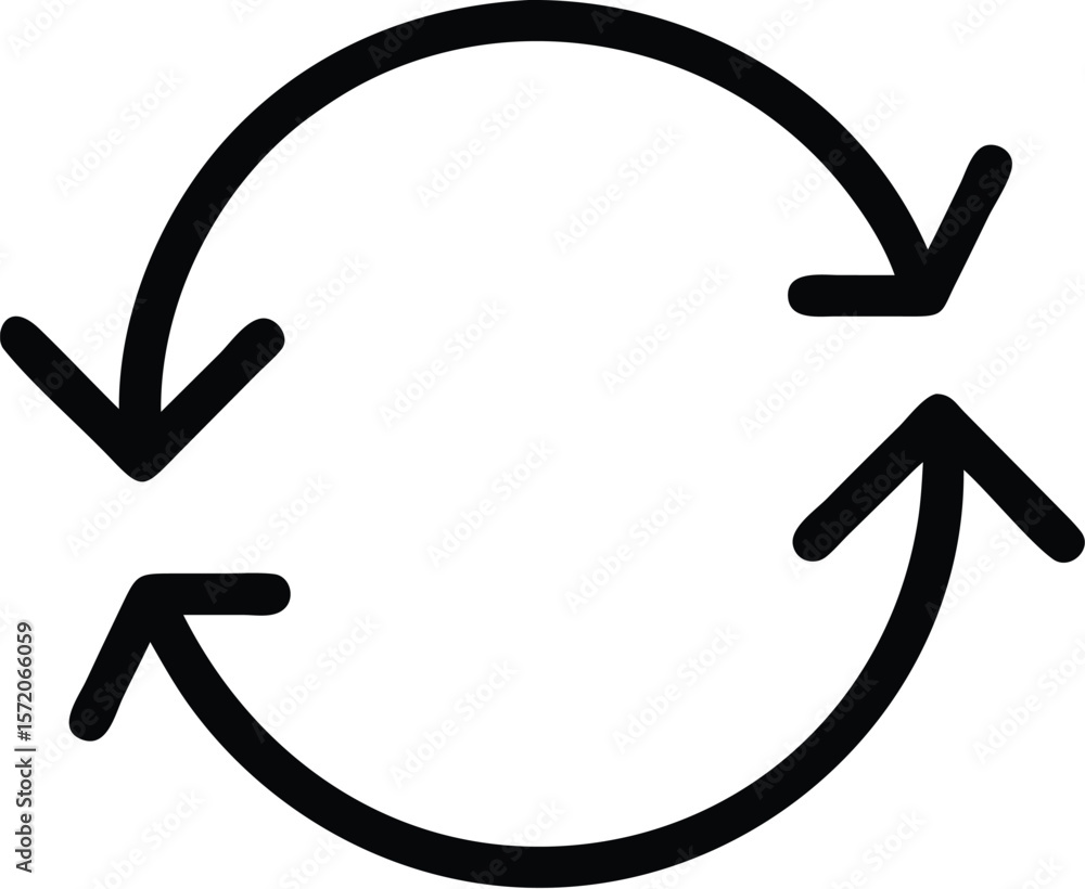 Poster a circular arrow icon shows the concept of refresh and synchronization