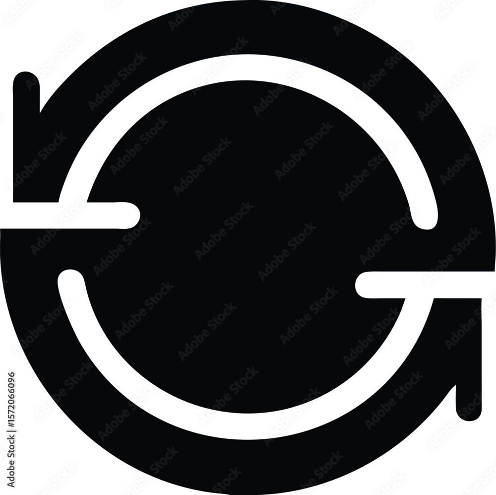 Aufkleber two arrows are rotating in a circle to symbolize synchronization
