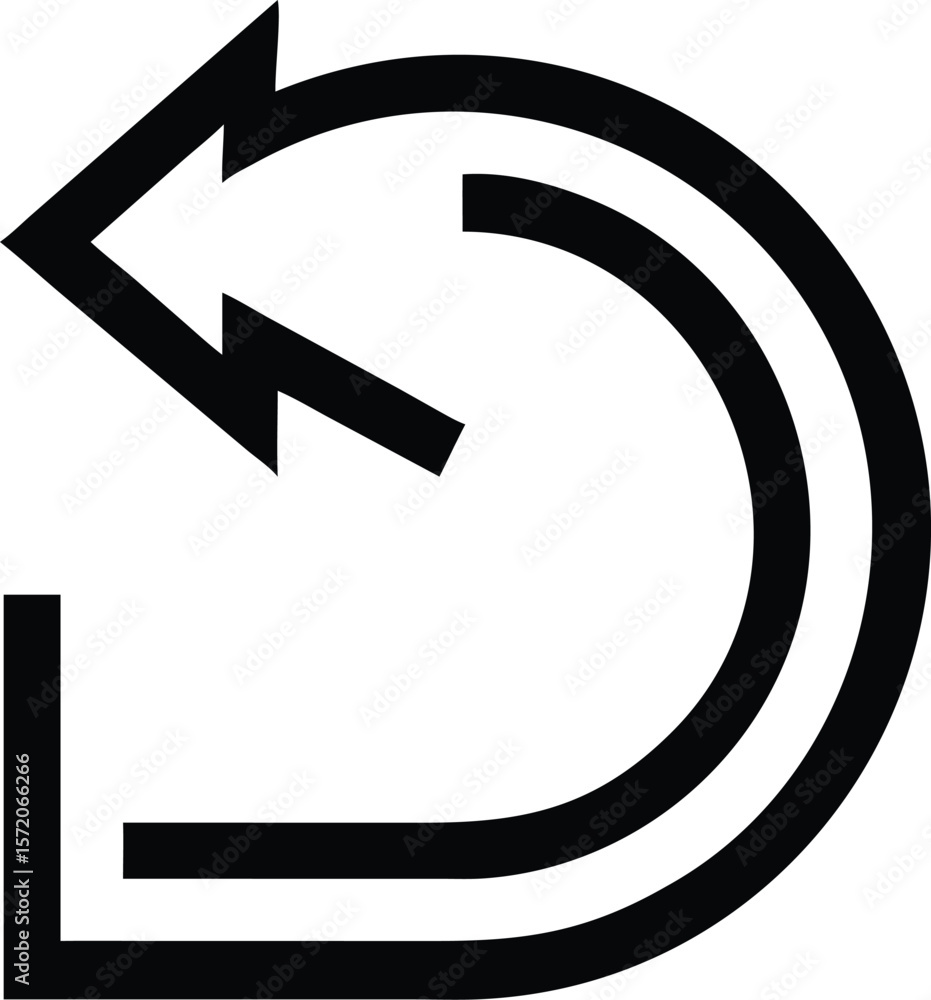 Aufkleber a curved arrow pointing to the left indicates going back or undoing an action