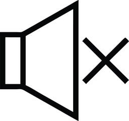 A speaker icon with a cross indicates the sound is muted or turned off