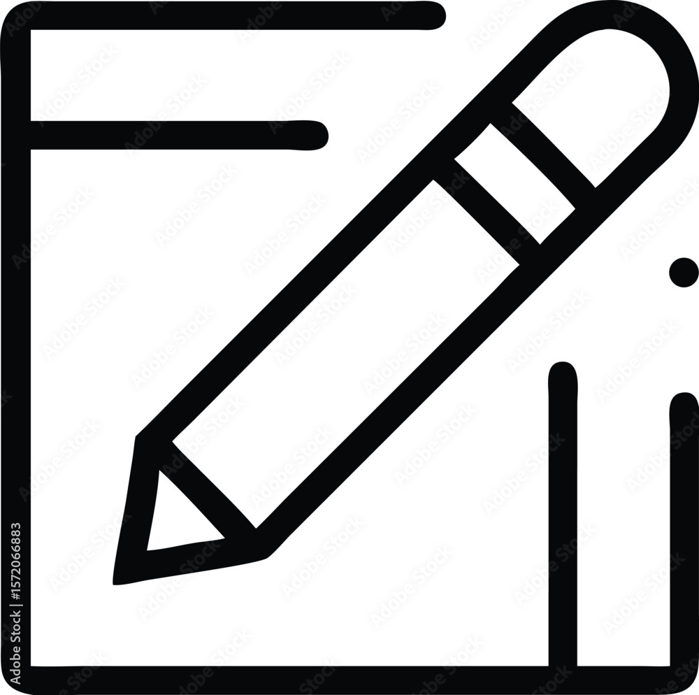Poster a pencil is writing on a paper to edit a document or create content