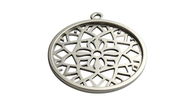 Geometric pattern pendant design isolated on transparent background