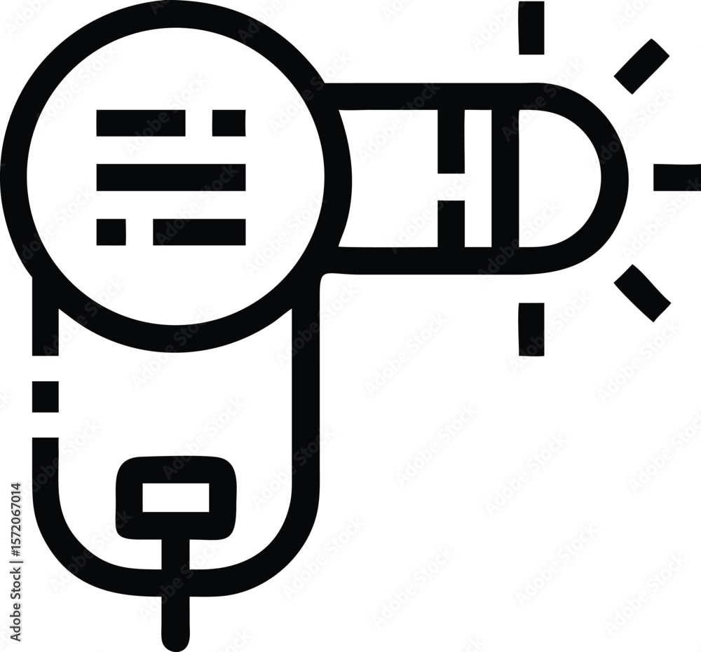 Poster a microphone icon with a stand and a light for audio recording