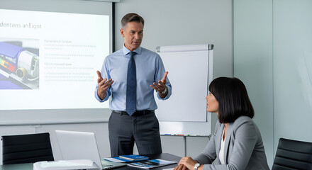 Sales Representative Delivering Product Demonstration to Client