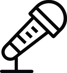 A microphone stands ready to capture and amplify sounds for broadcasting