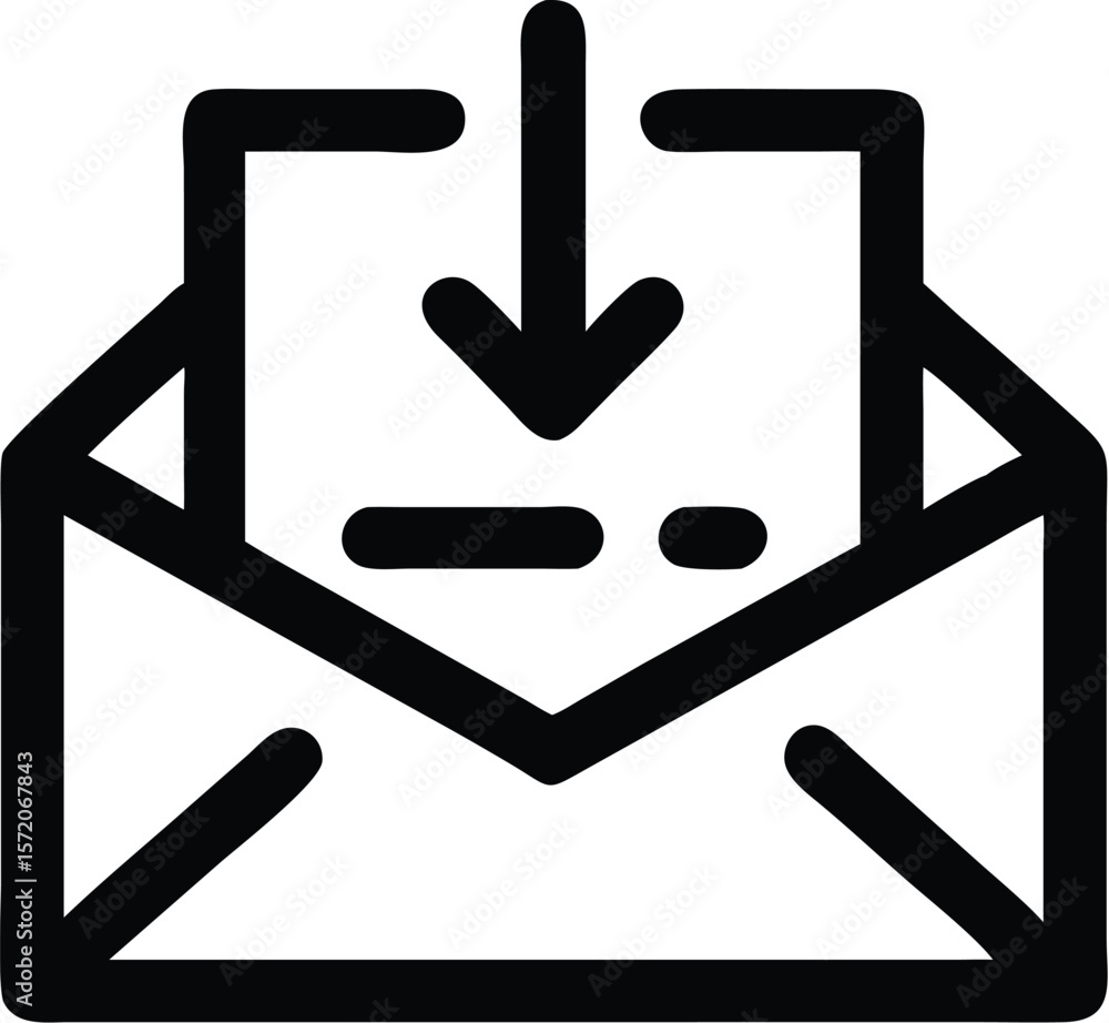 Poster an email icon with an arrow pointing down, representing incoming messages