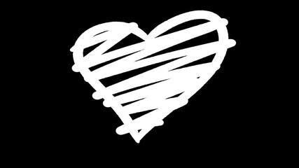 Heart animation with hand drawn doodle
