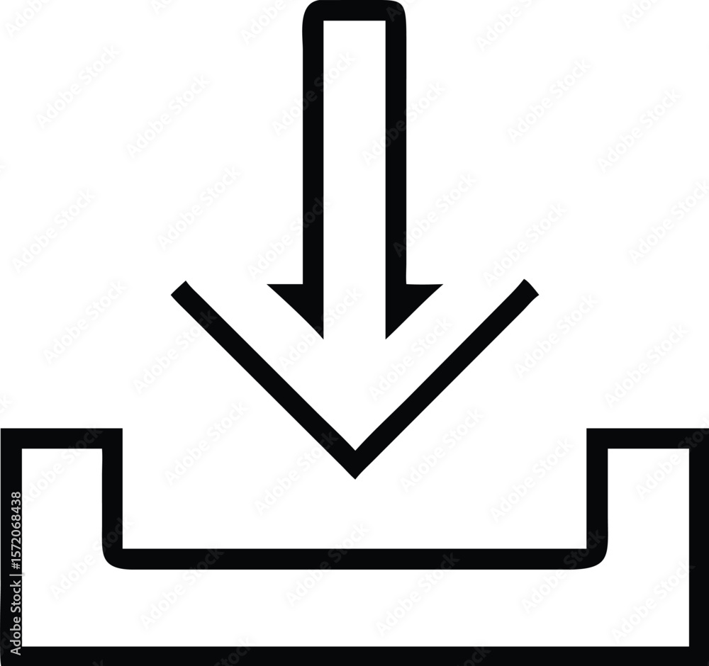 Poster a simple download icon with an arrow pointing into a box