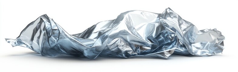 Crumpled Foil on White Background