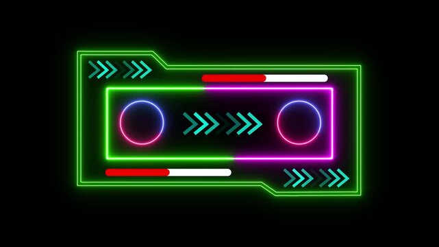 Video template widescreen aspect ratio. Abstract video frame background Futuristic display interface template with basic geometry line element.4k animation.
