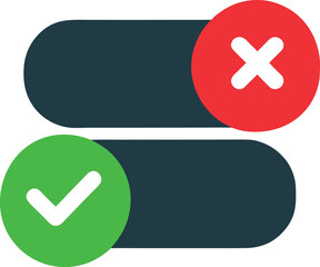 Fototapeta premium accept and cancel buttons checkmark wrong
