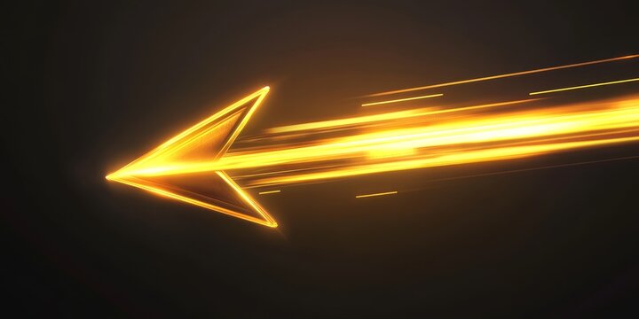 Glowing Left Arrow with Motion Blur - Powered by Adobe