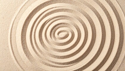 Spiral design in light beige sand