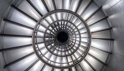 Spiral metal staircase, view from above