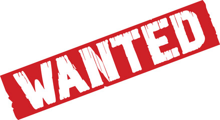 Wanted red ink rubber stamp sign symbol vector illustration 