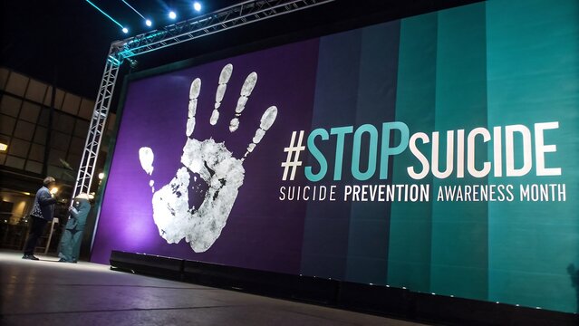 Stop Suicide Awareness Handprint Graphic suicide prevention