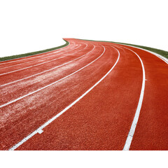 Red Running Track Curve on Transparent Background