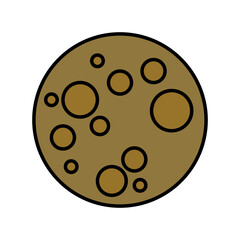 moon surface with craters icon design vector illustration
