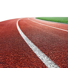 Red Running Track with White Lines on Transparent Background