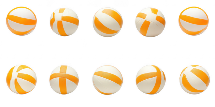 Orange and White Striped Balls: Playful Beach Ball Design  png transparent background  - Powered by Adobe