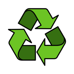 Obraz premium green recycle icon symbol vector illustration