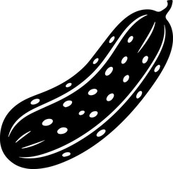 cucumber black and white silhouette vector illustration