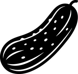 cucumber black and white silhouette vector illustration