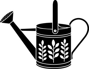 garden watering can silhouette black silhouette vector illustration