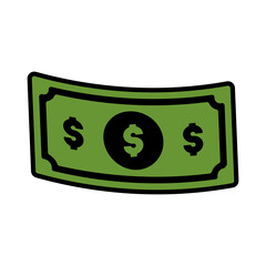 paper dollar bill vector icon illustration