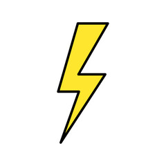 yellow lightning bolt vector icon illustration