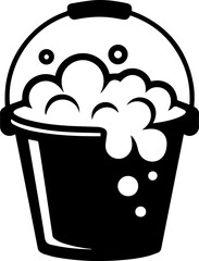 Full bucket of sand silhouette vector illustration