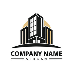 Naklejka premium Modern building logo design
