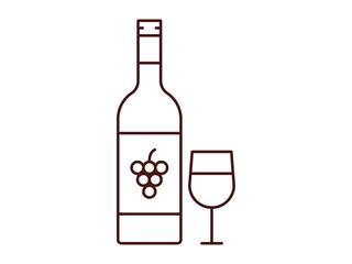 Wine icon. Beverages outline icon. Simple drink or beverages vector illustration in modern thin line style.