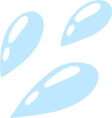 Triple Water Droplets Clipart – Light Blue Splash Set PNG for Labels and Stickers