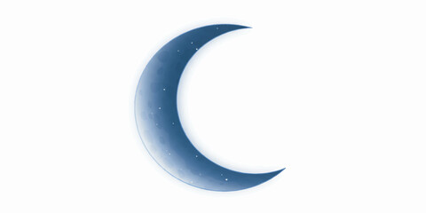 Obraz premium Stylized vector illustration of a crescent moon with clean curves and subtle gradient glow