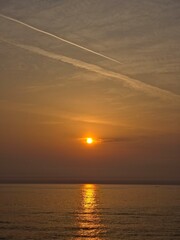 Early dawn, sea horizon sunrise, beautiful natural sunrise dawn seascape background, Yeongdeok sea, South Korea - 동트는 새벽, 바다 수평선 해돋이, 아름다운 자연의 일출 새벽 바다 풍경 배경, 영덕 바다, 한국