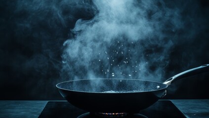 Steaming Wok on Stove, Culinary Scene