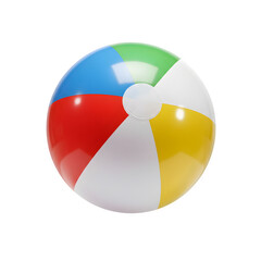 Beach Ball &ndash; Colorful Inflatable Toy for Summer Fun and Outdoor Activities, Isolated on White or Transparent Background