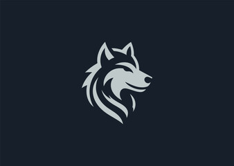 Wolf head logo for fierce, wild, or adventurous brand identity.