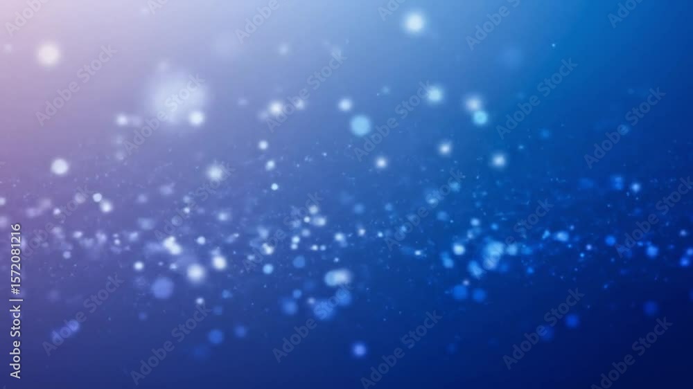 Poster abstract blue background with shimmering particles creating a magical and ethereal atmosphere effect
