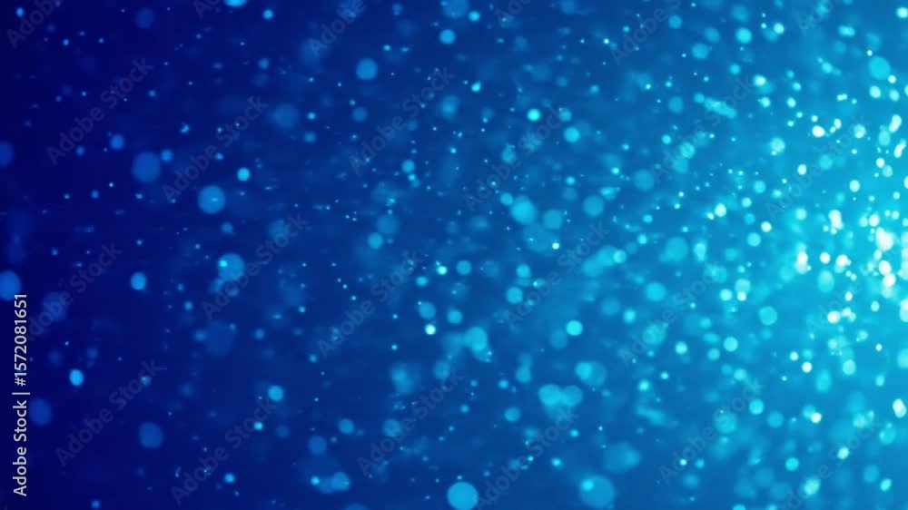 Poster a vibrant blue background filled with numerous bokeh lights creating a magical and ethereal effect