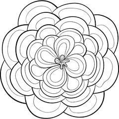 Abstract black and white seamless floral pattern with vintage rose and leaf swirl decoration elements for elegant vector illustration design