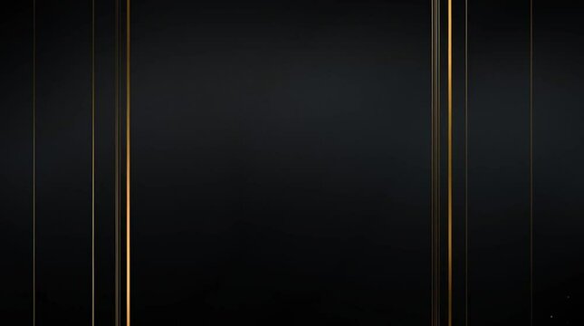 Minimalist black background with subtle vertical gold lines, animation. Perfect for sophisticated branding, title screens, or corporate video backdrops.