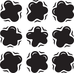 Abstract Cloud Shaped Blobs Vector in Hand Drawn Style